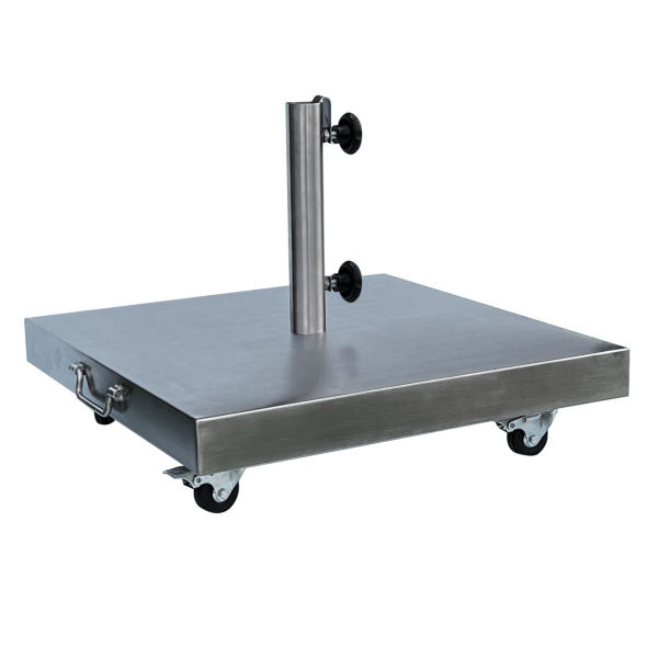 Base de betão em inox c/ rodas